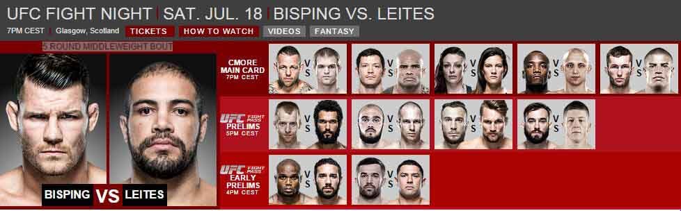 UFC FIGHT NIGHT Lördag 18 juli