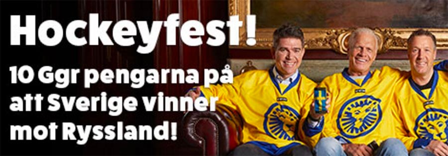10 gånger pengarna på Sverige - Ryssland i Hockey-VM
