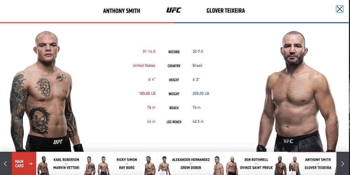 UFC Fight Night Smith vs Teixeira